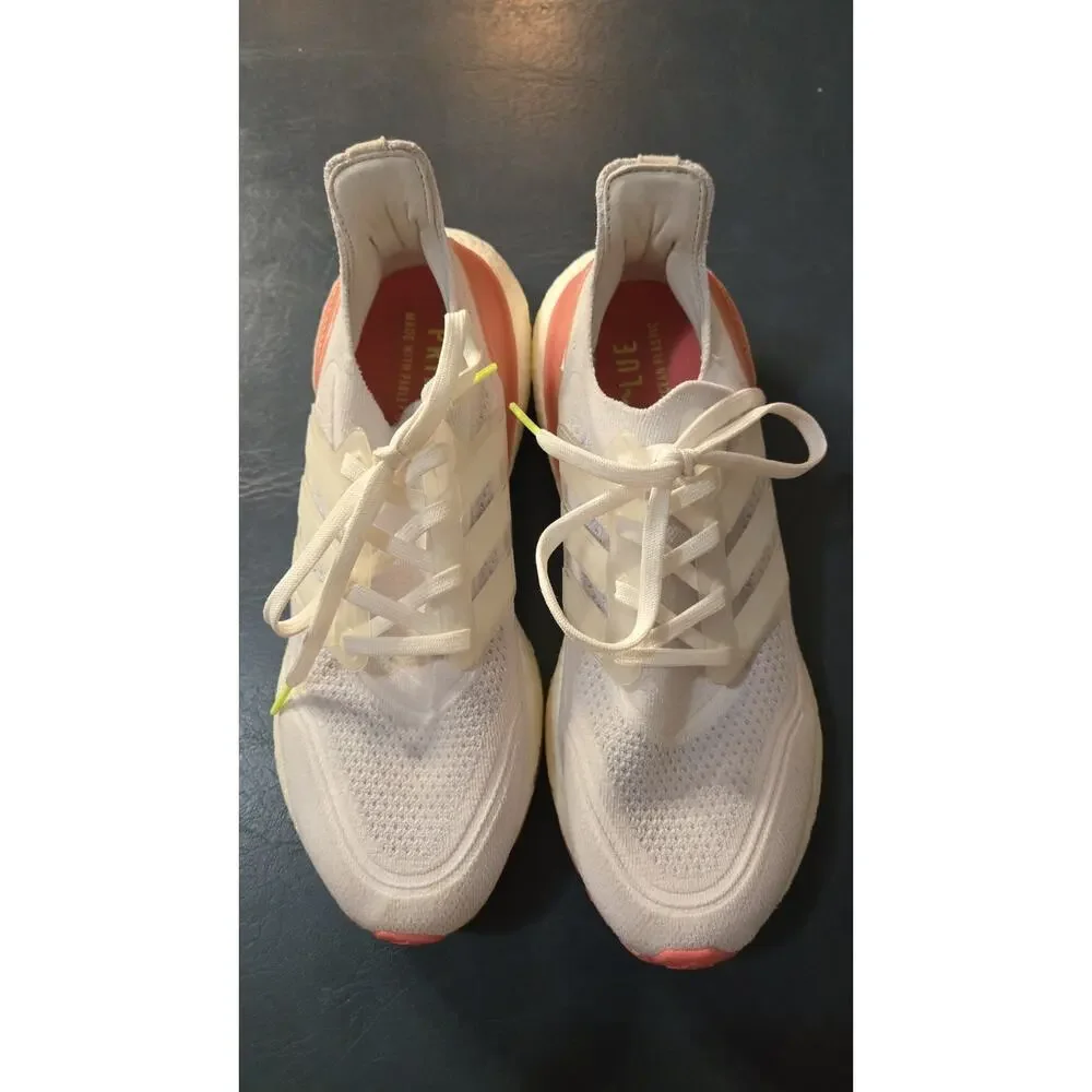 Adidas UltraBoost 21 Running Shoes Women’s Size 10 White And Pink